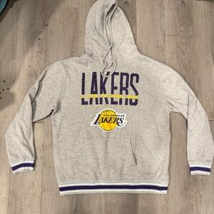 LA Lakers NBA Official Basketball Hoodie, Heather Grey, Size Large